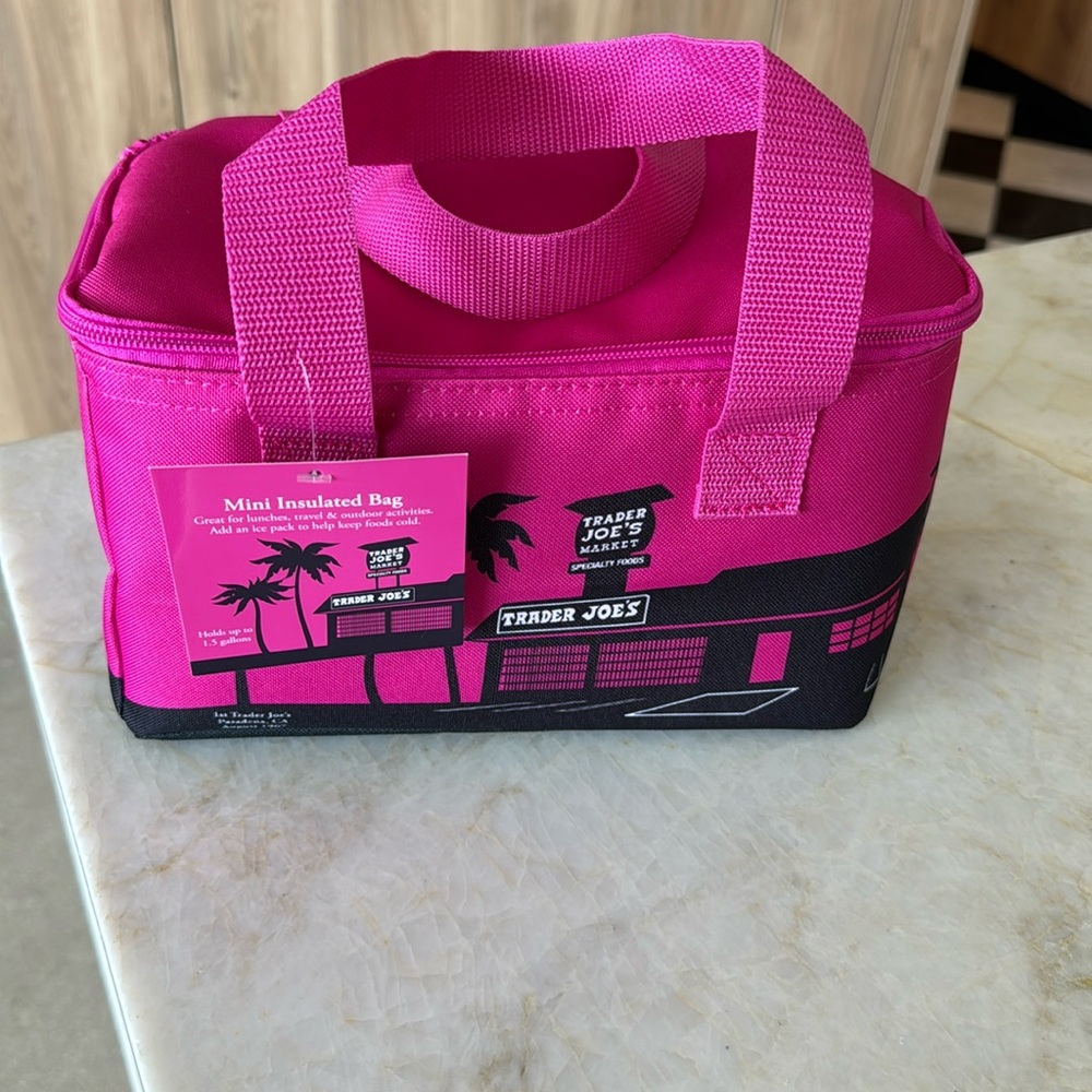 NEW Trader Joes Mini Pink Insulated Bag